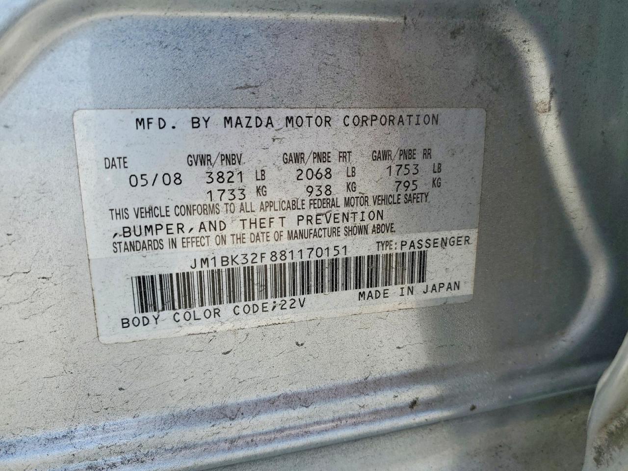2008 MAZDA 3