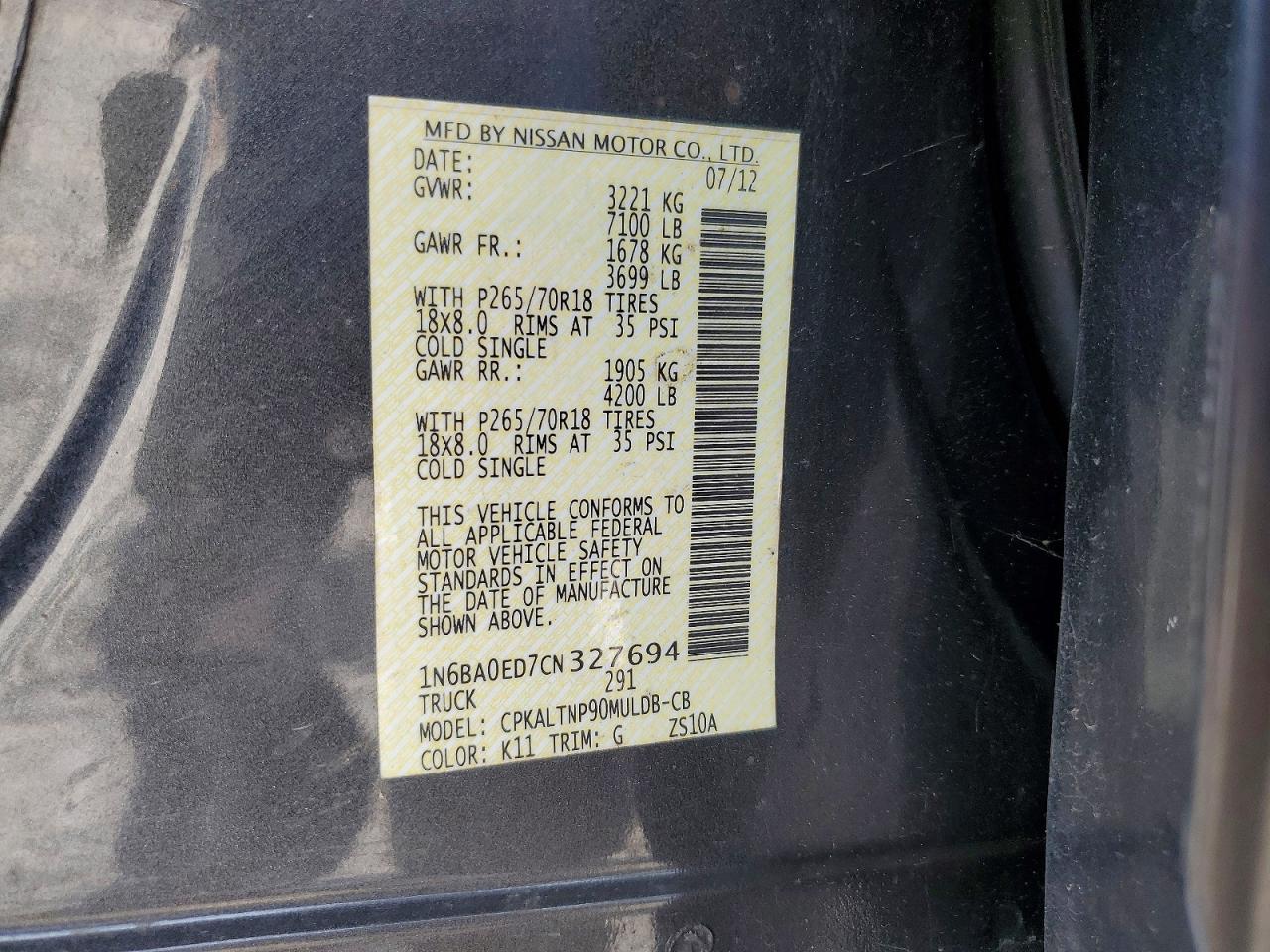 2012 NISSAN TITAN