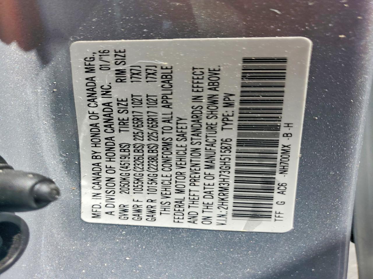 2016 HONDA CRV