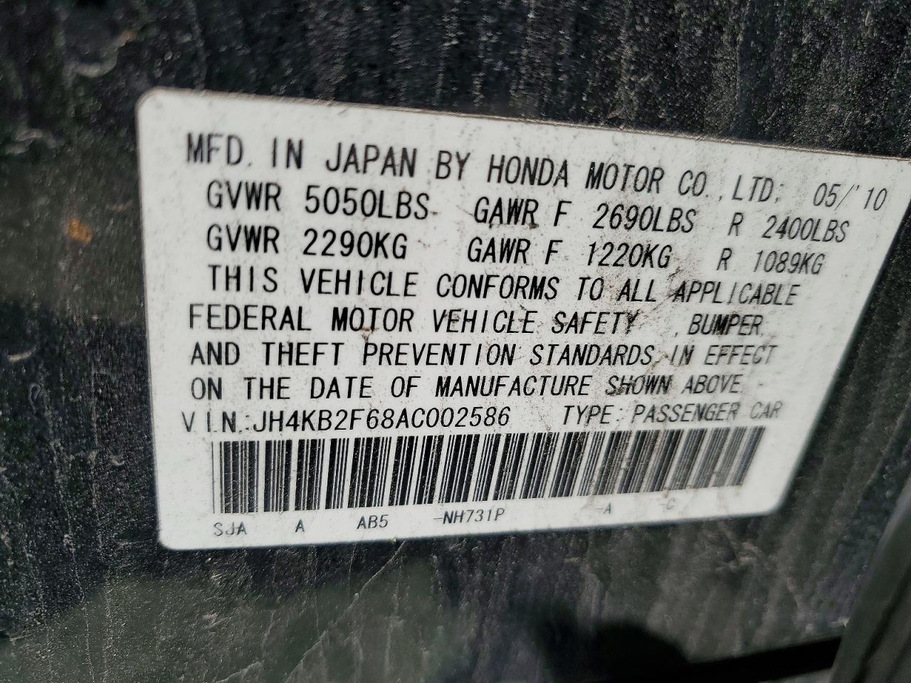 2010 ACURA RL