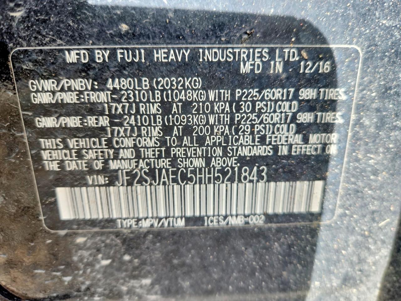 2017 SUBARU FORESTER