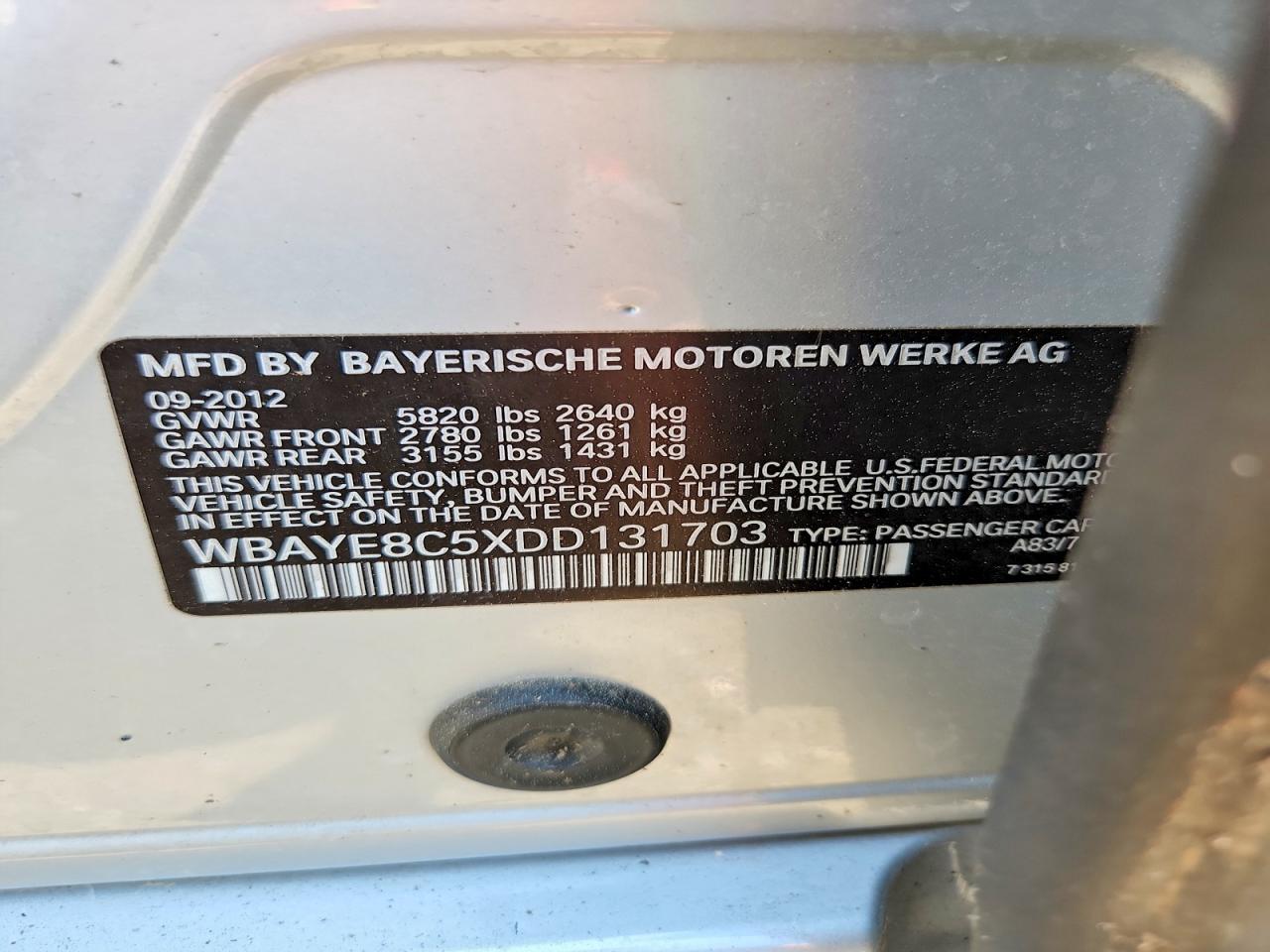 2013 BMW 7 SERIES