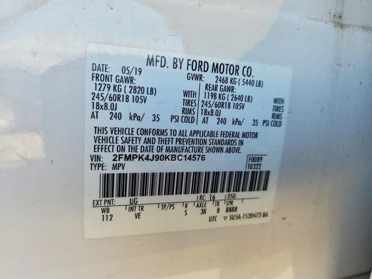 2019 FORD EDGE