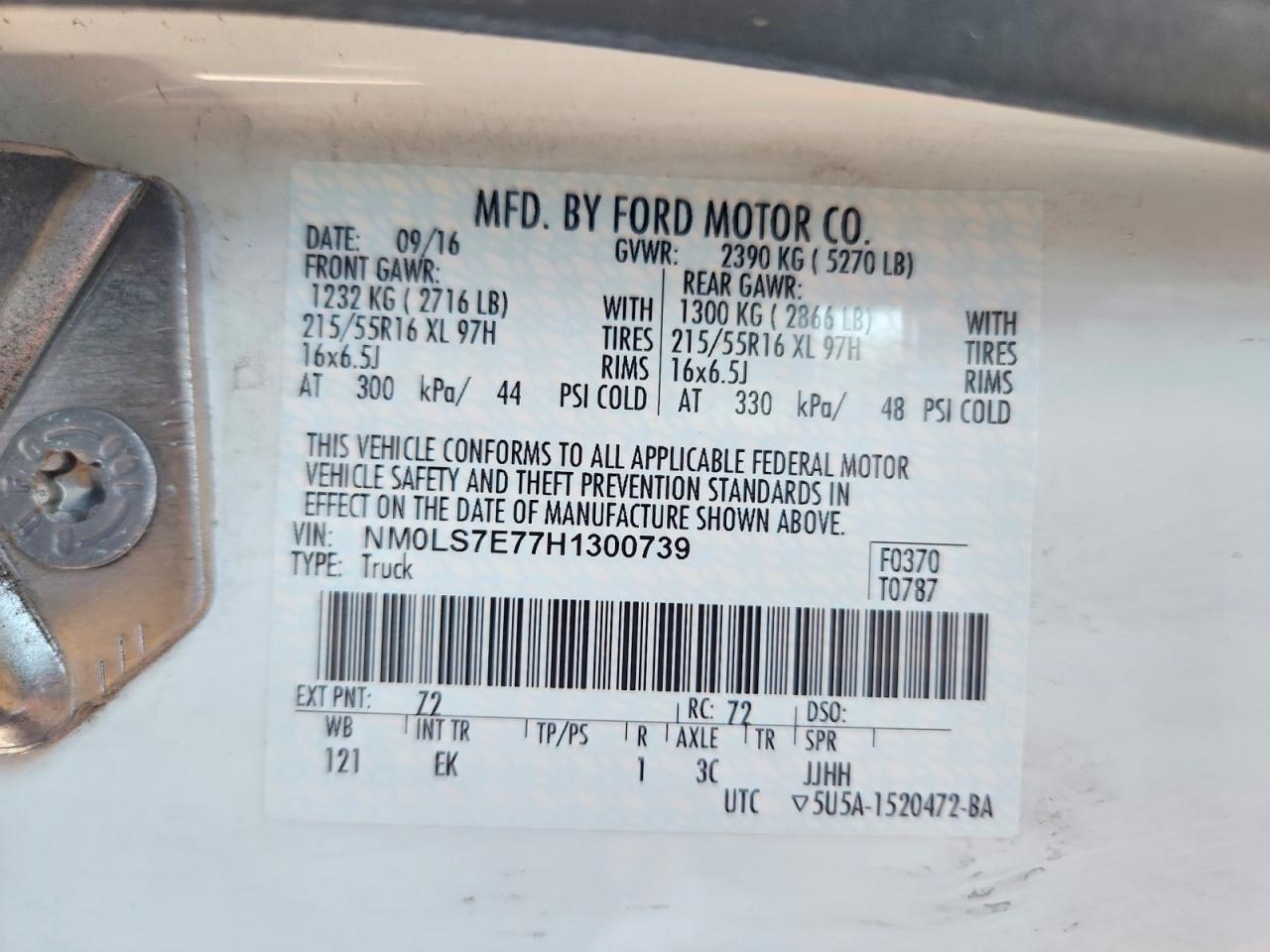 2017 FORD TRANSIT