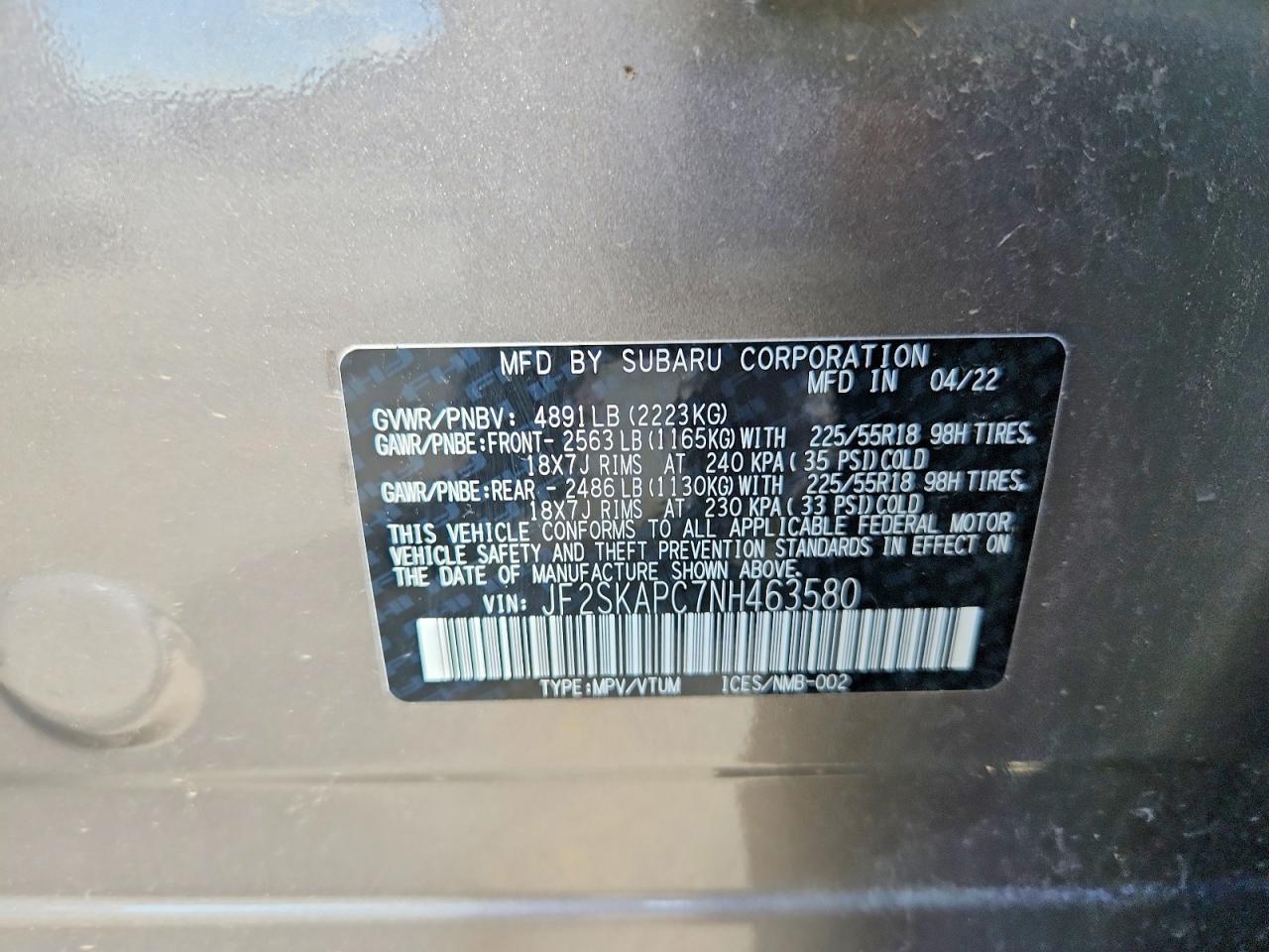 2022 SUBARU FORESTER