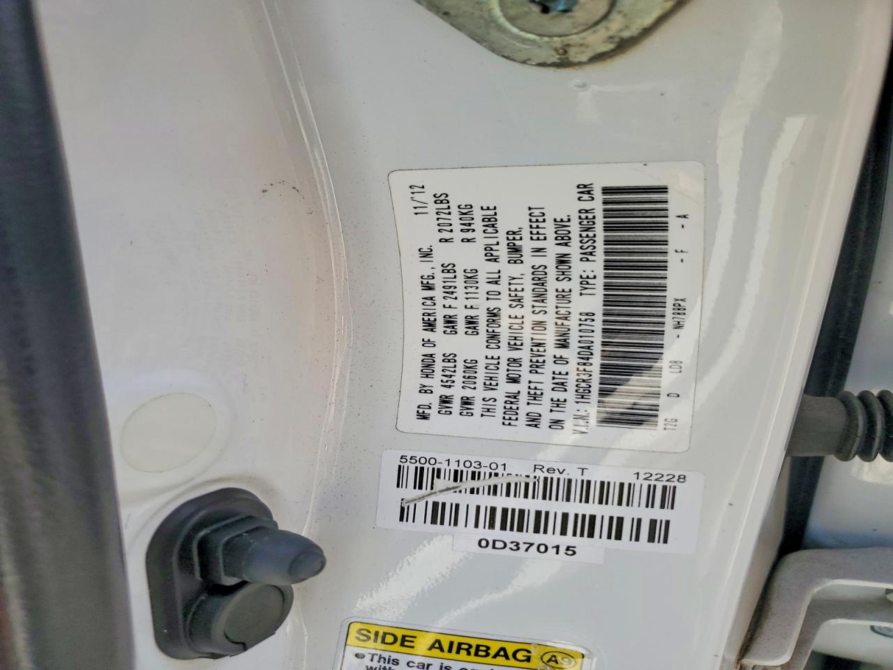2013 HONDA ACCORD