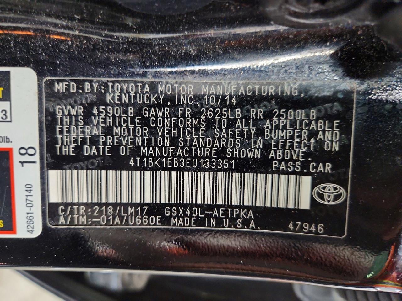 2014 TOYOTA AVALON