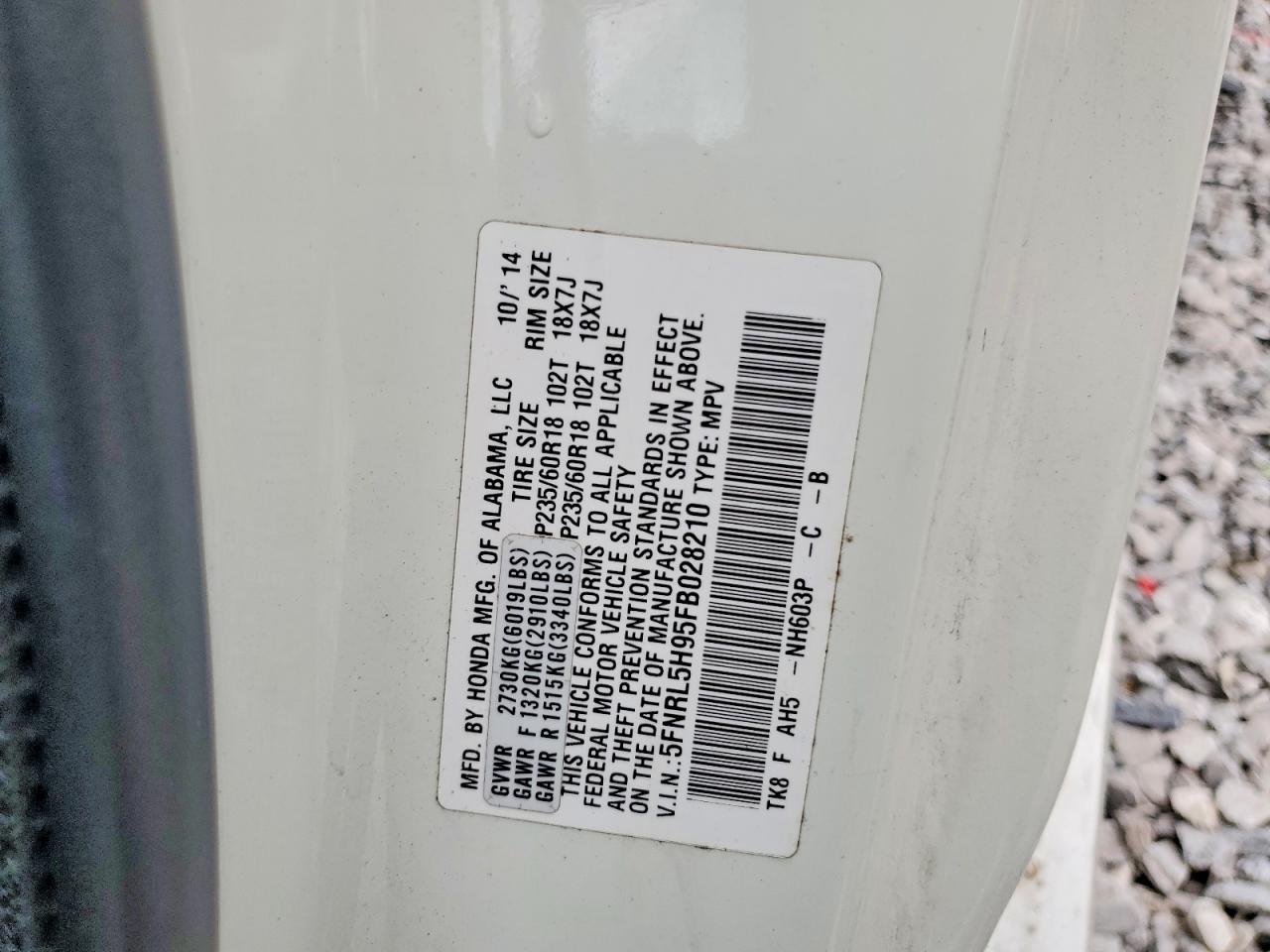 2015 HONDA ODYSSEY