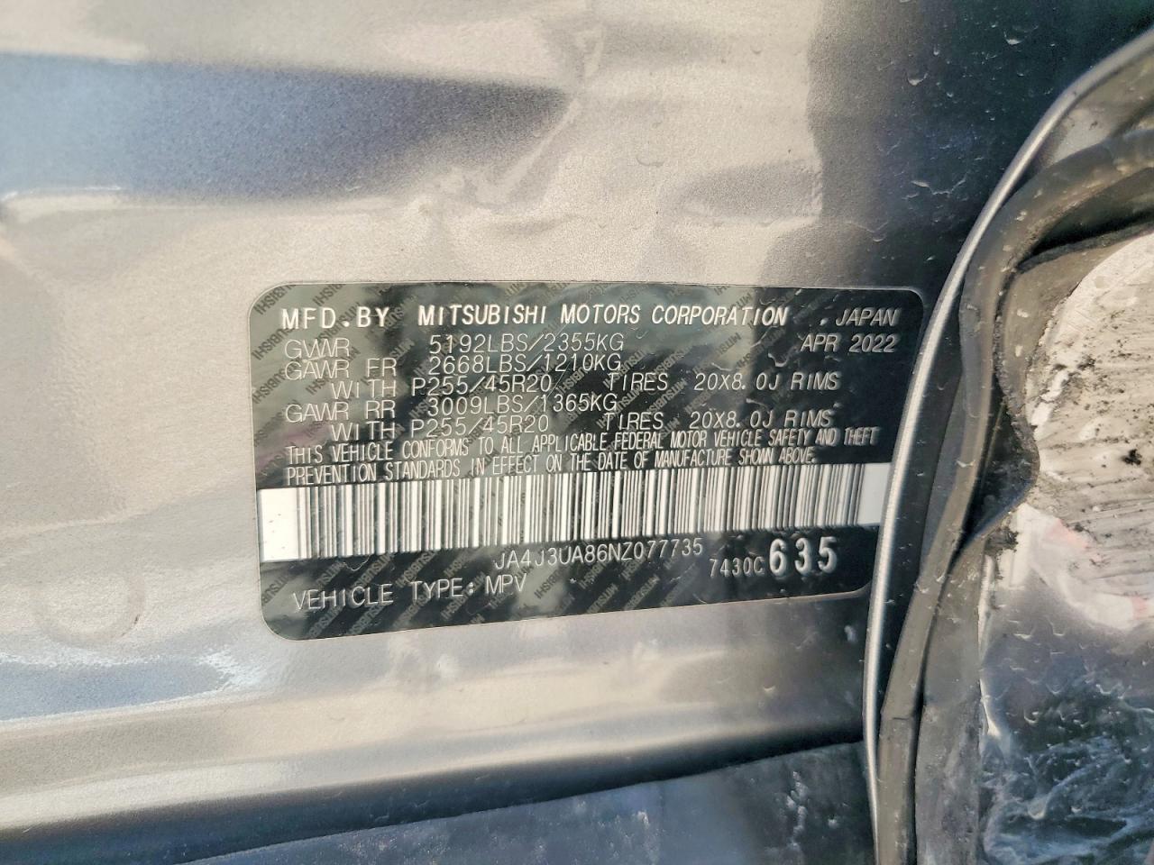2022 MITSUBISHI OUTLANDER
