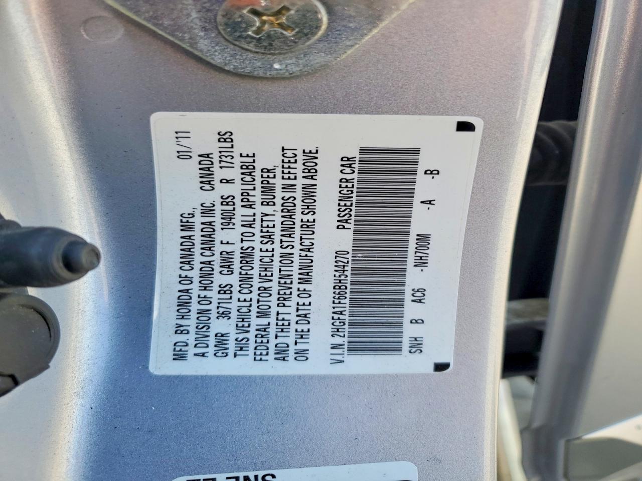 2011 HONDA CIVIC