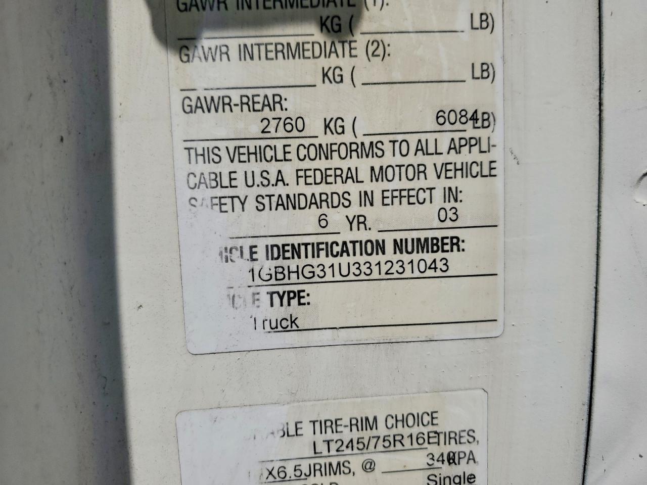 2003 CHEVROLET EXPRESS