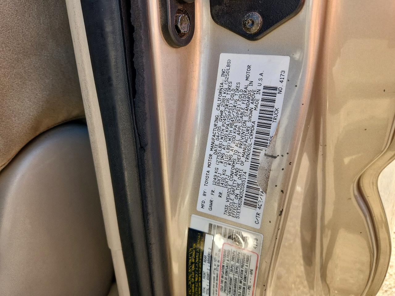2005 TOYOTA TACOMA
