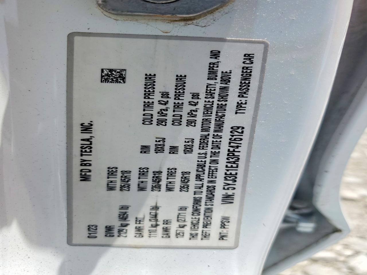 2023 TESLA MODEL 3