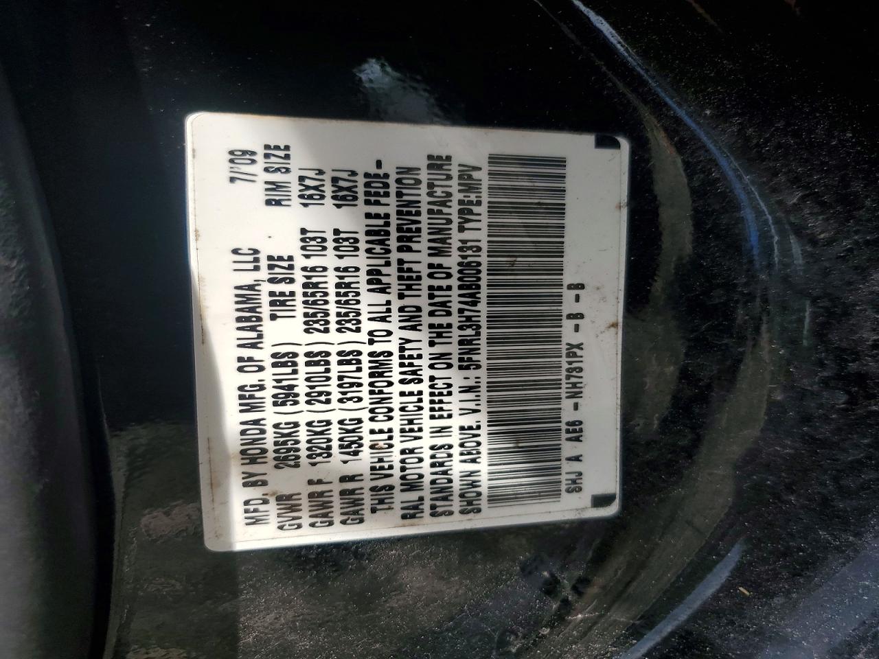 2010 HONDA ODYSSEY