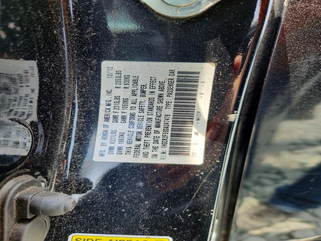 2013 HONDA ACCORD