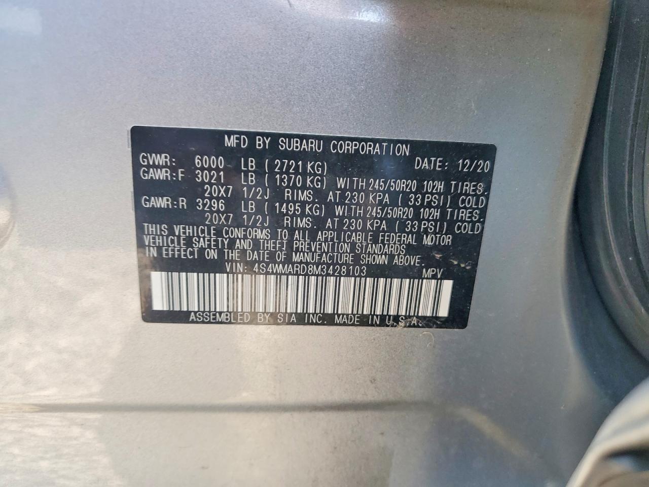 2021 SUBARU ASCENT