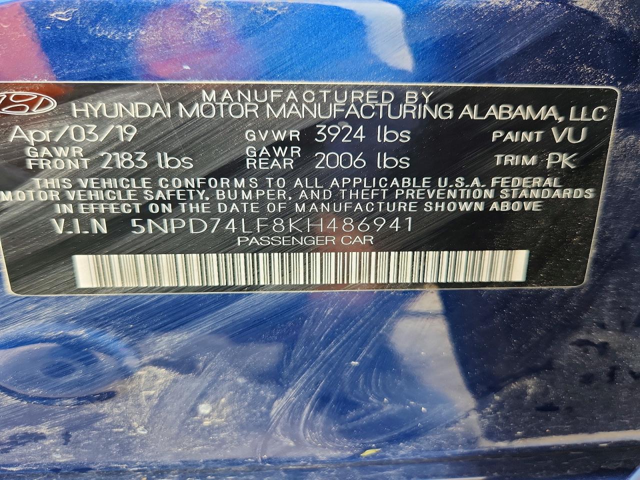 2019 HYUNDAI ELANTRA