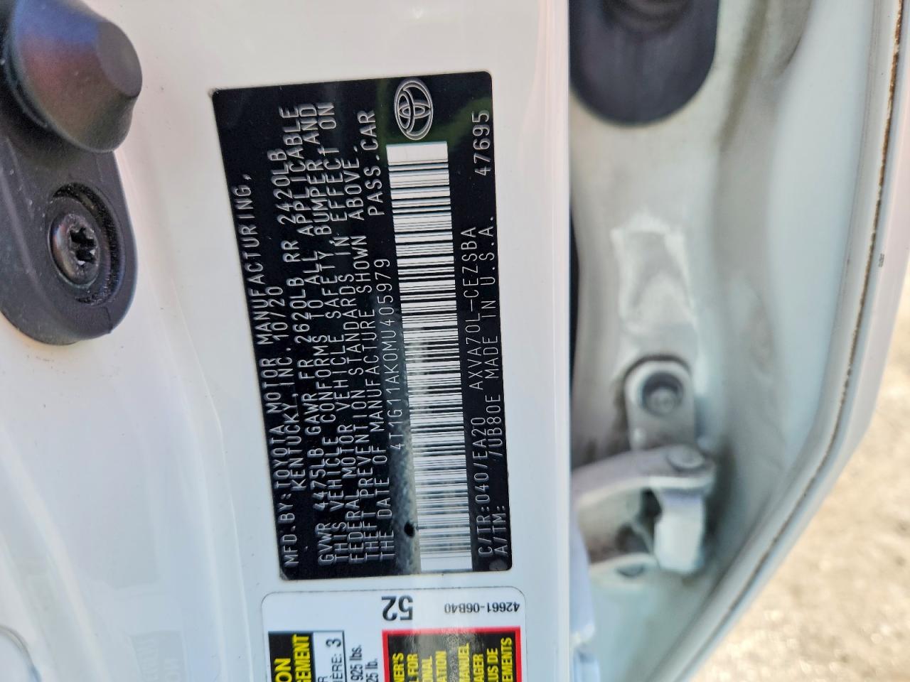 2021 TOYOTA CAMRY