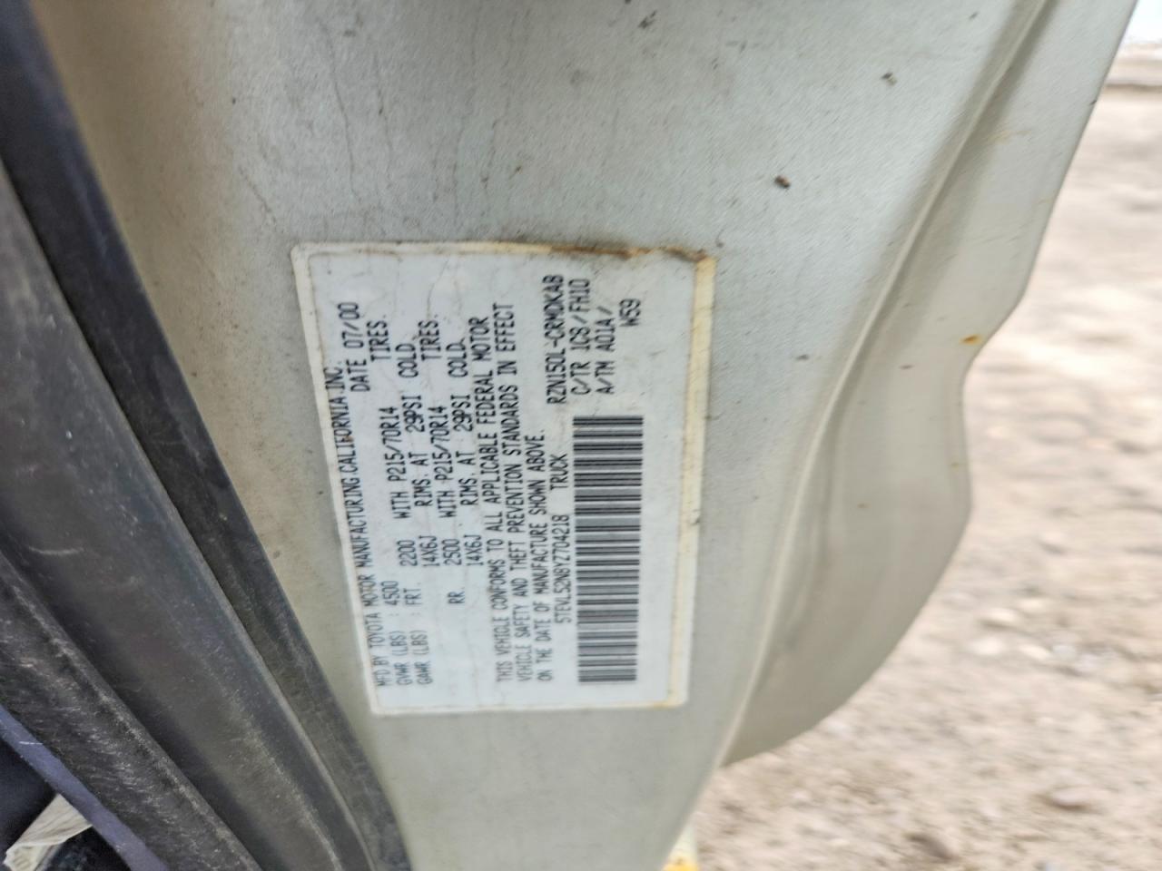 2000 TOYOTA TACOMA