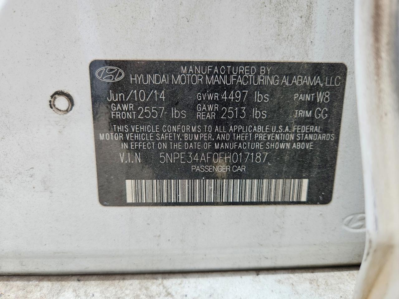 2015 HYUNDAI SONATA