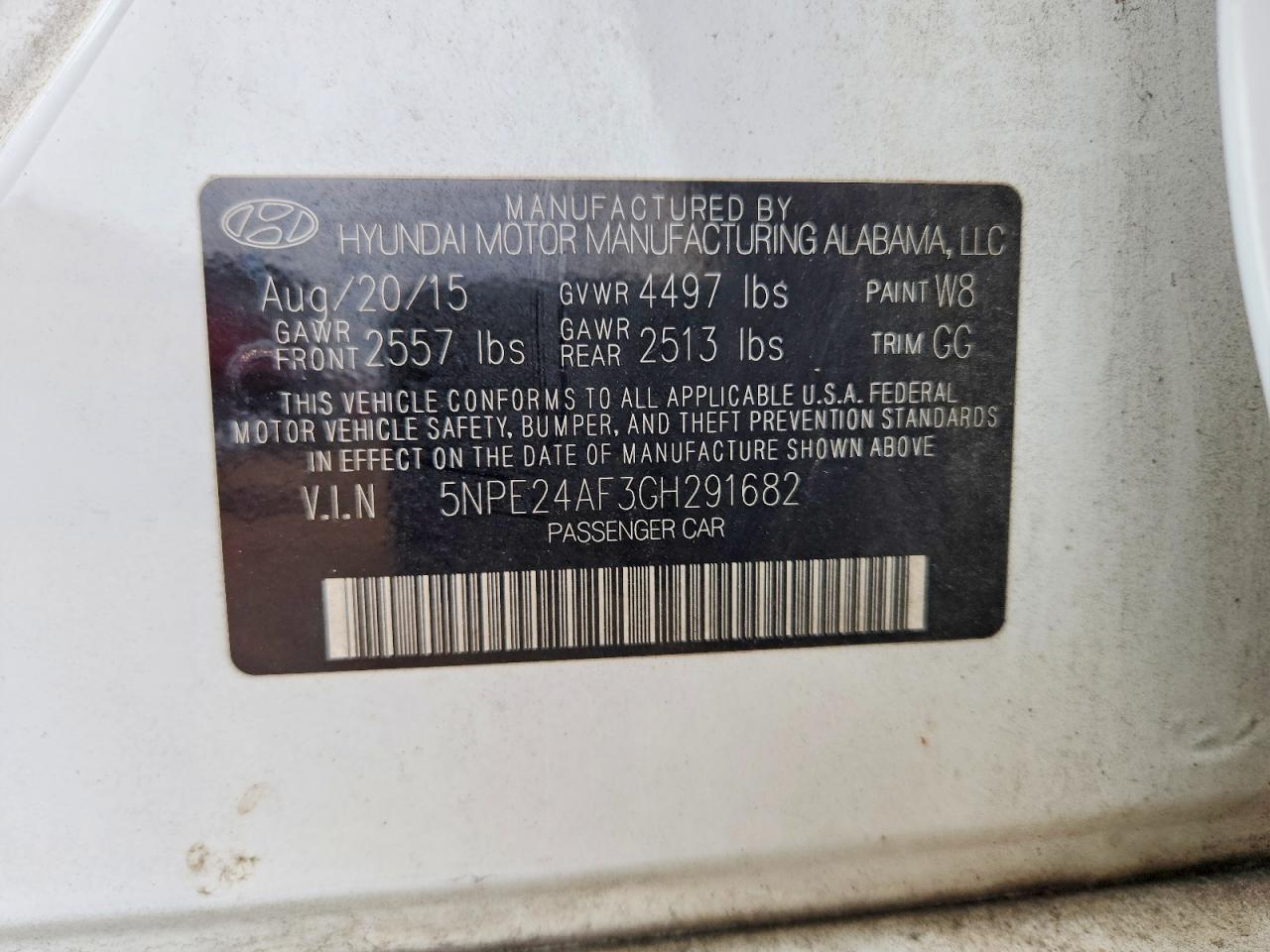 2016 HYUNDAI SONATA