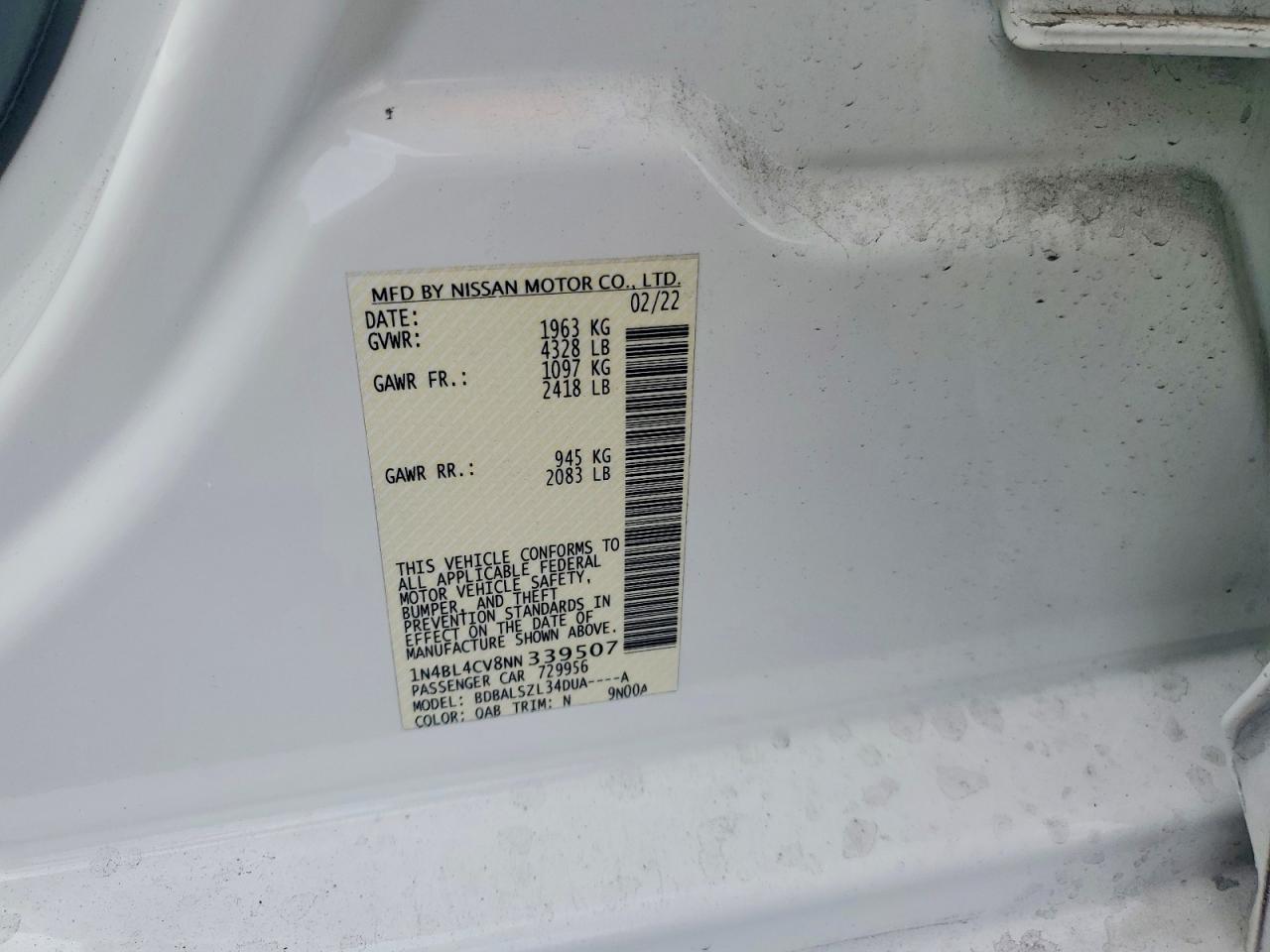 2022 NISSAN ALTIMA