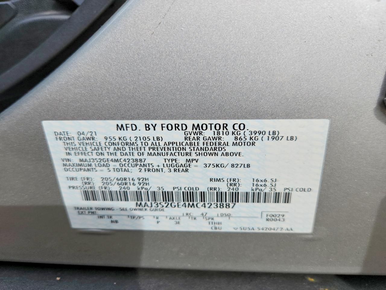 2021 FORD ECOSPORT