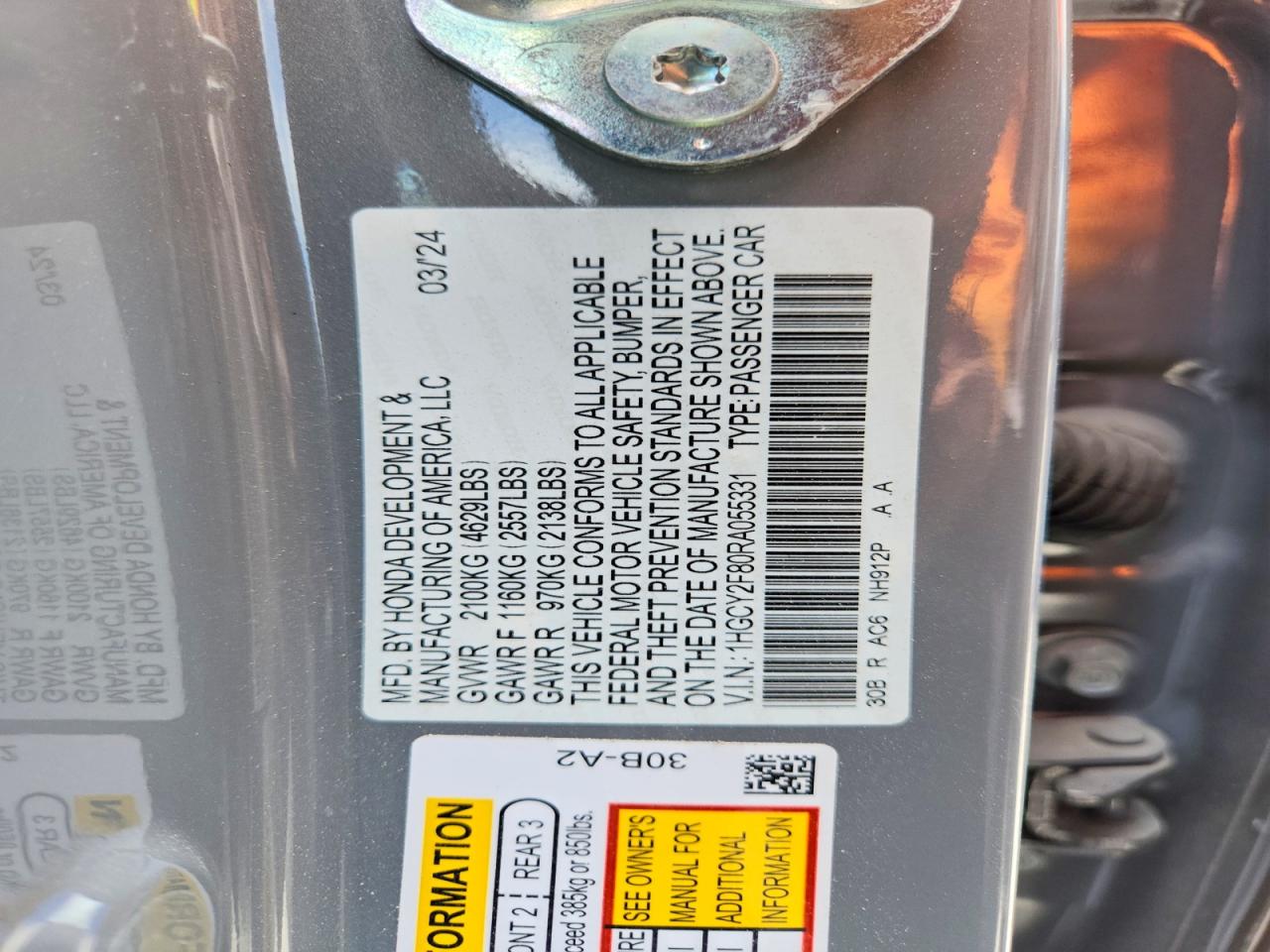 2024 HONDA ACCORD