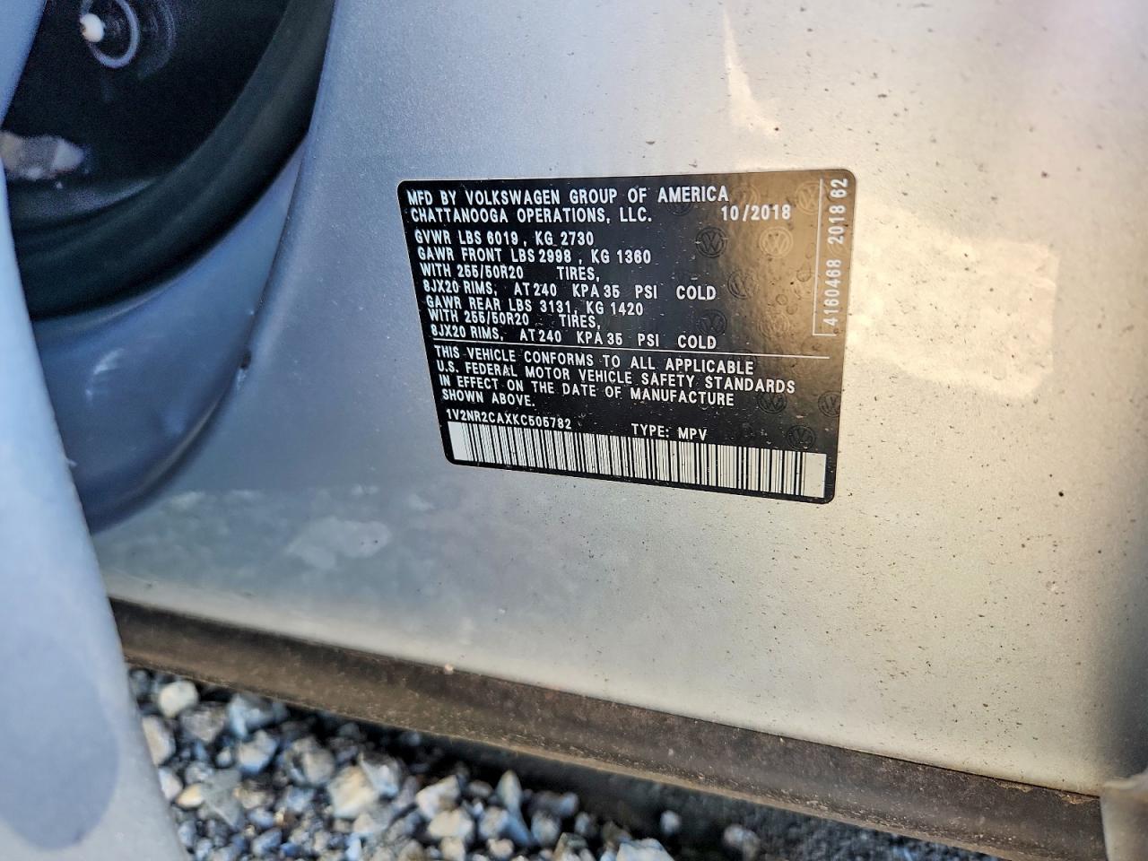 2019 VOLKSWAGEN ATLAS