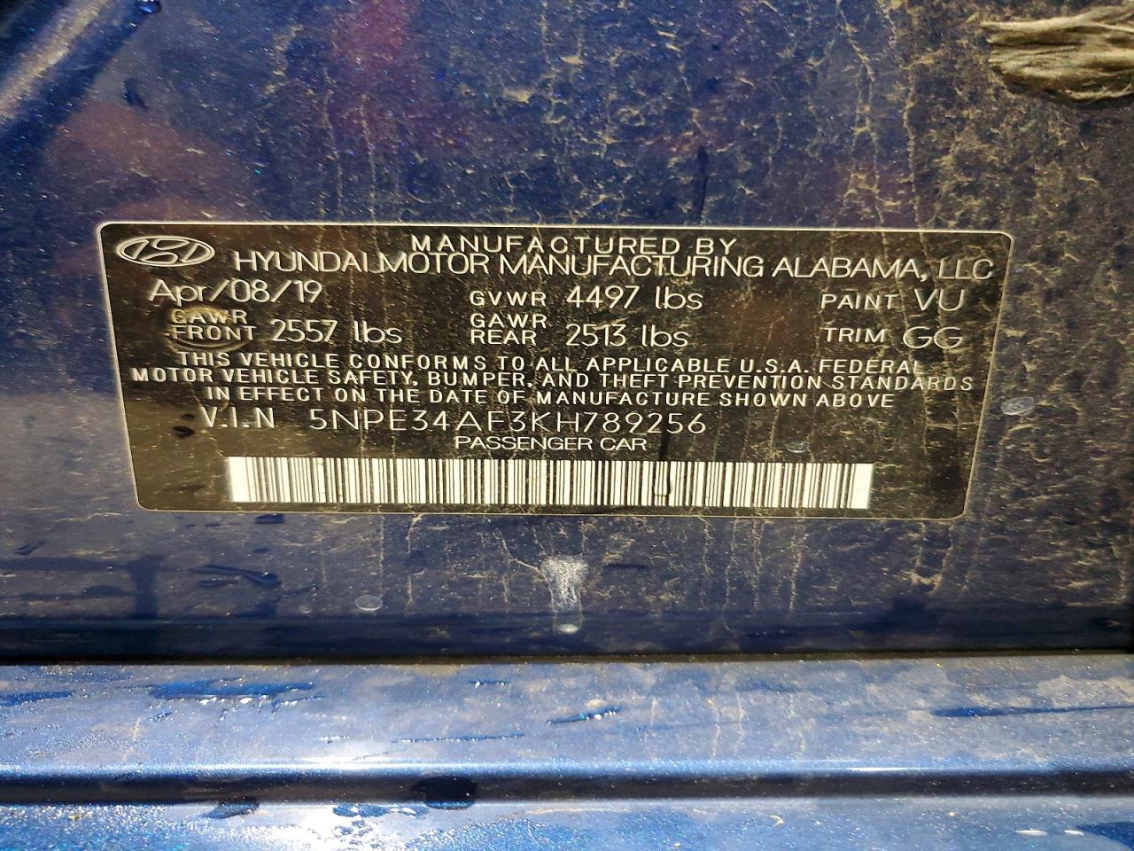 2019 HYUNDAI SONATA