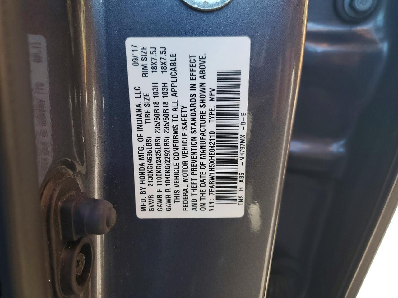 2017 HONDA CRV