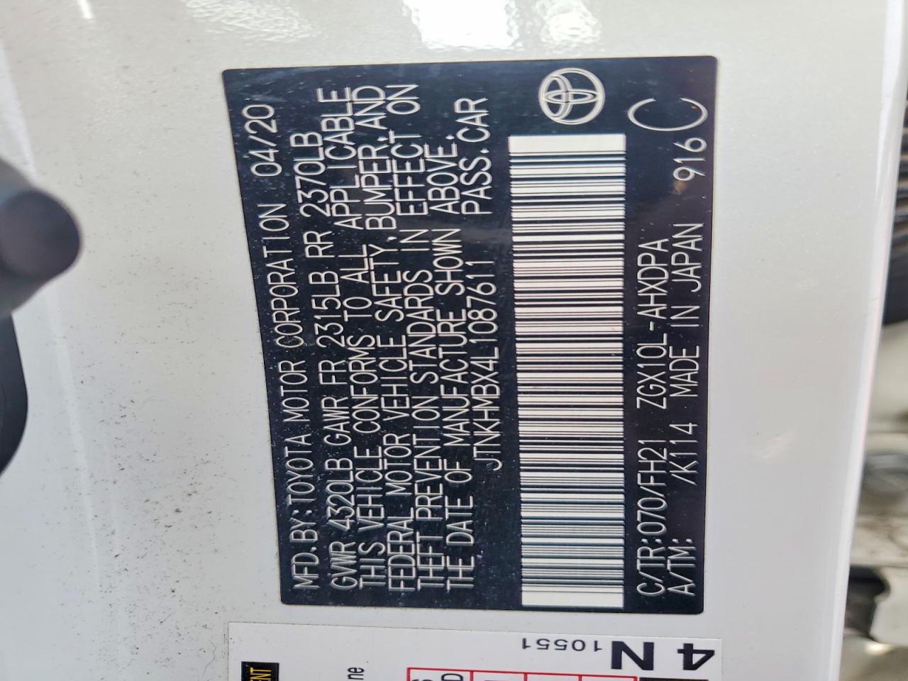 2020 TOYOTA C-HR