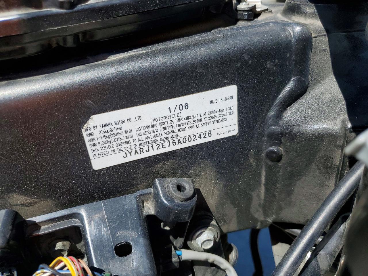 2006 YAMAHA YZF