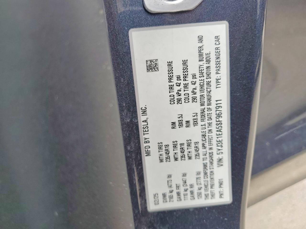 2025 TESLA MODEL 3