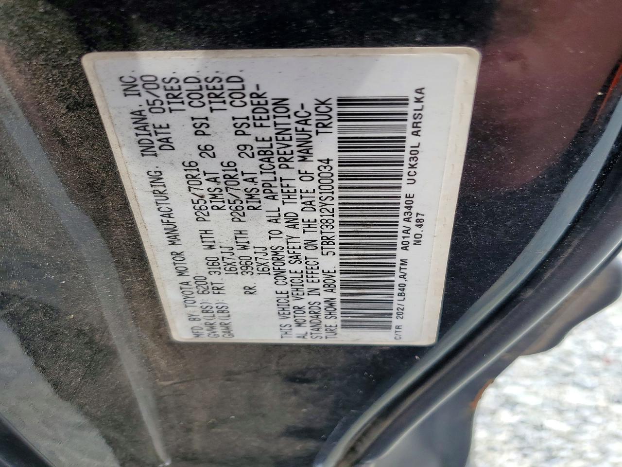 2000 TOYOTA TUNDRA