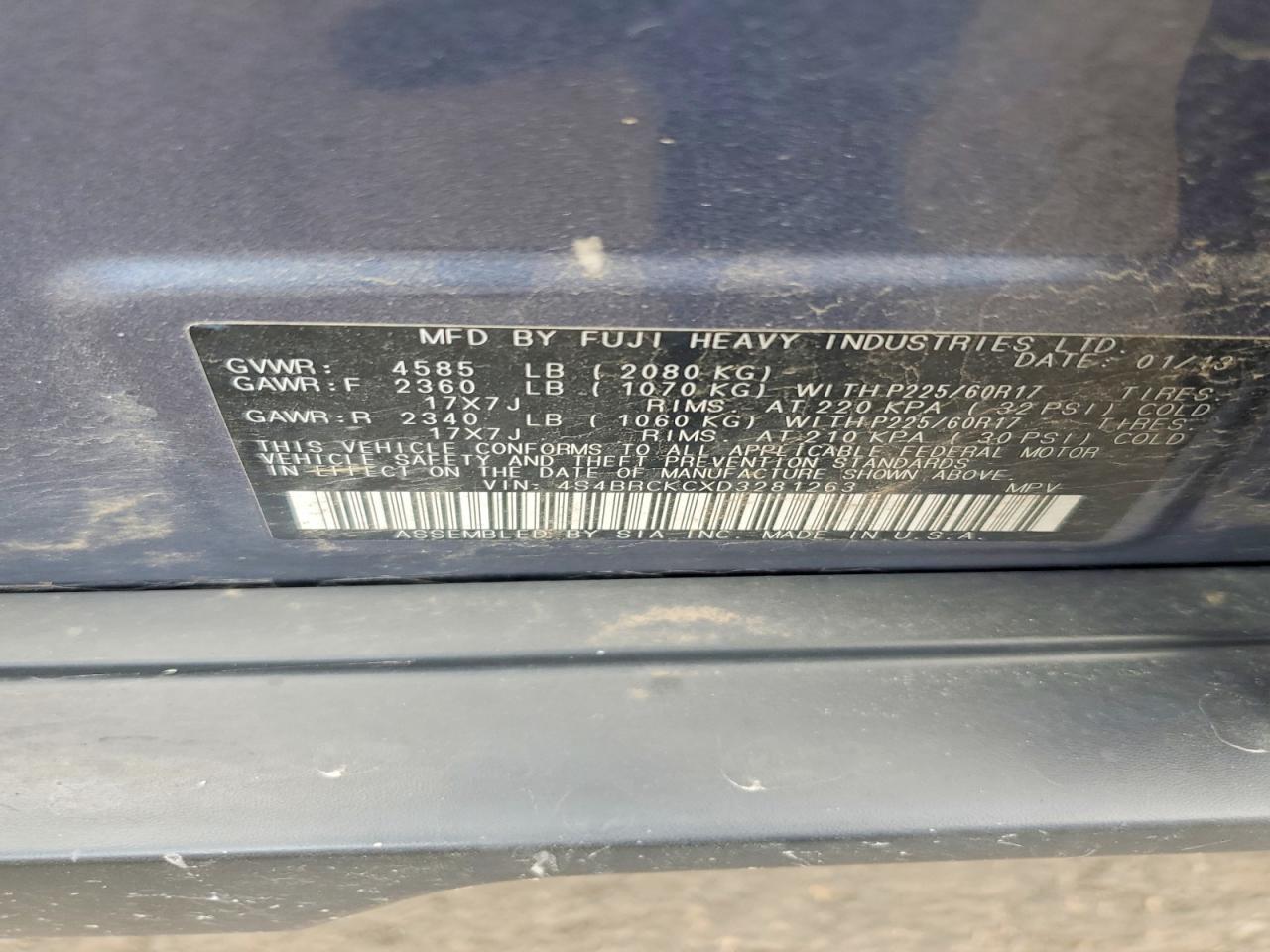 2013 SUBARU OUTBACK