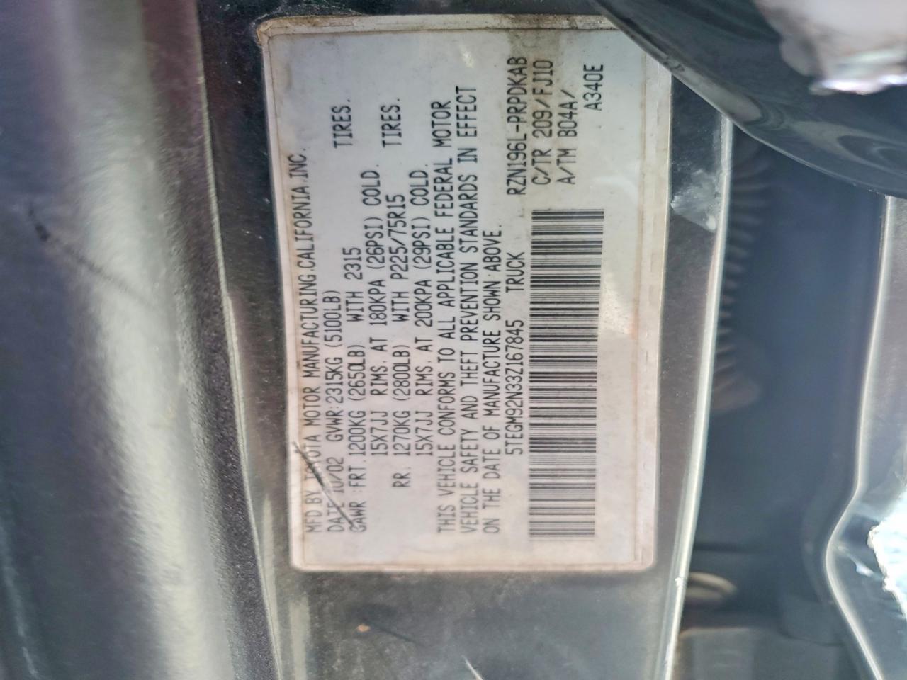 2003 TOYOTA TACOMA