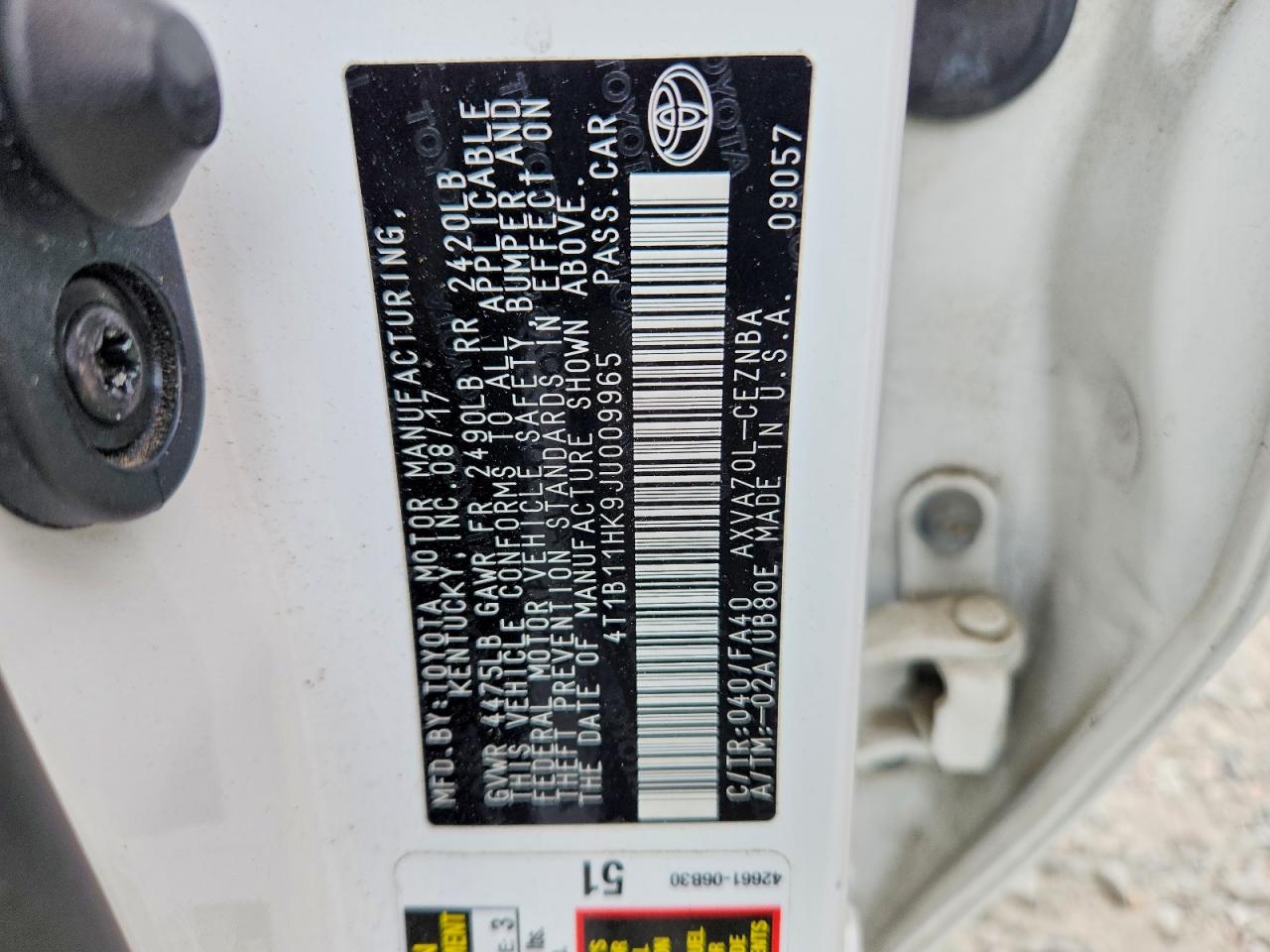 2018 TOYOTA CAMRY