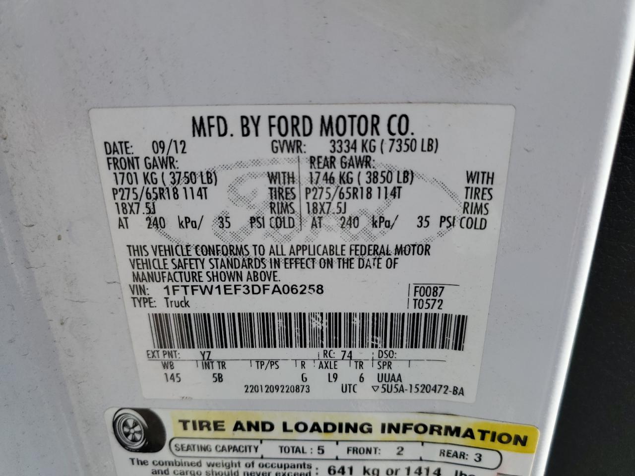 2013 FORD F150