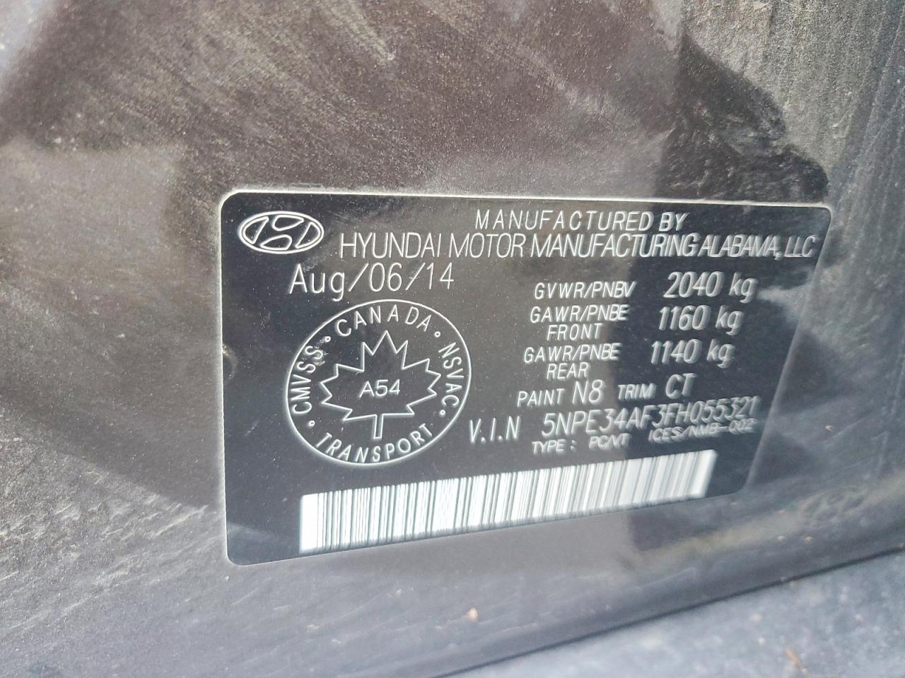 2015 HYUNDAI SONATA