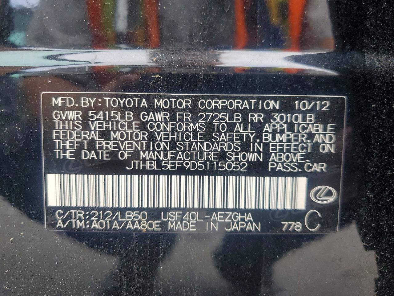 2013 LEXUS LS460
