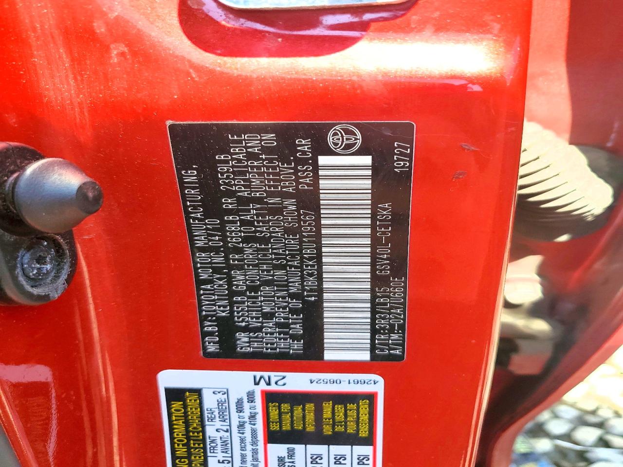 2011 TOYOTA CAMRY