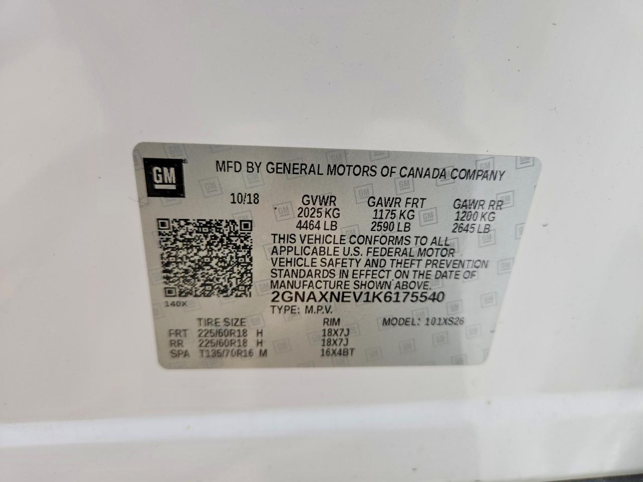 2019 CHEVROLET EQUINOX
