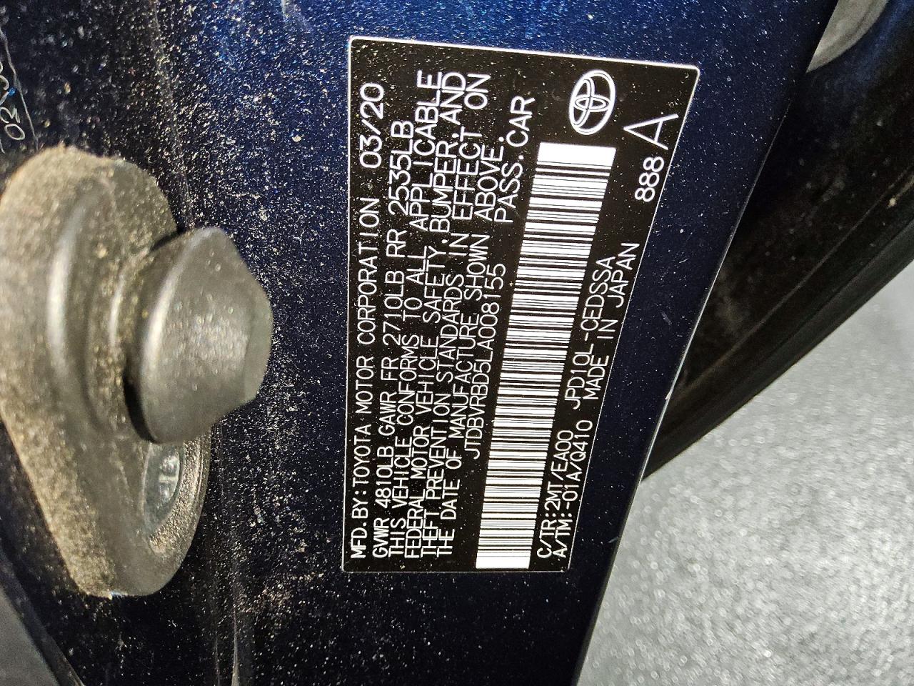 2020 TOYOTA MIRAI
