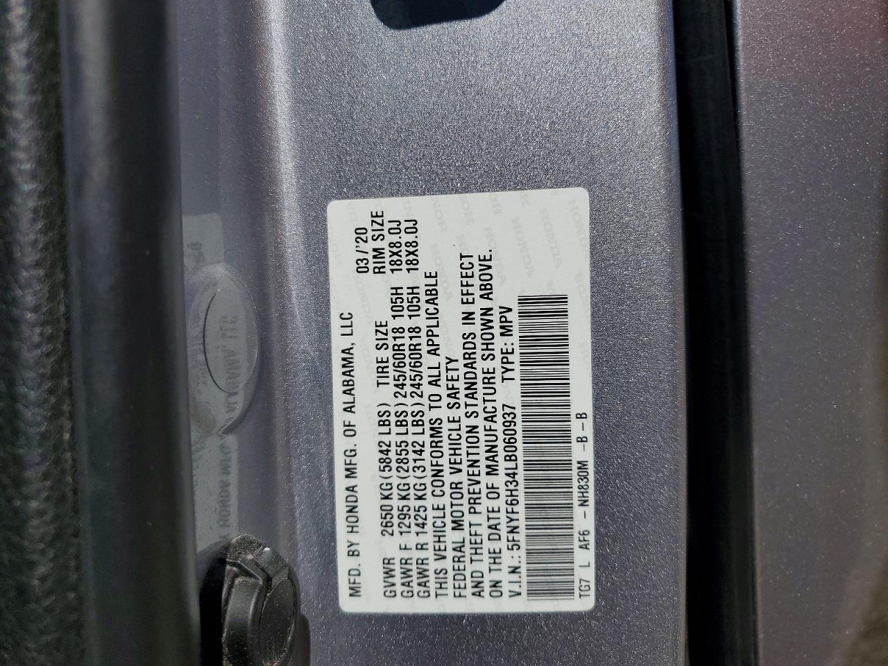 2020 HONDA PILOT