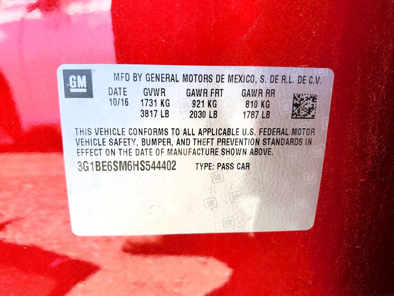 2017 CHEVROLET CRUZE
