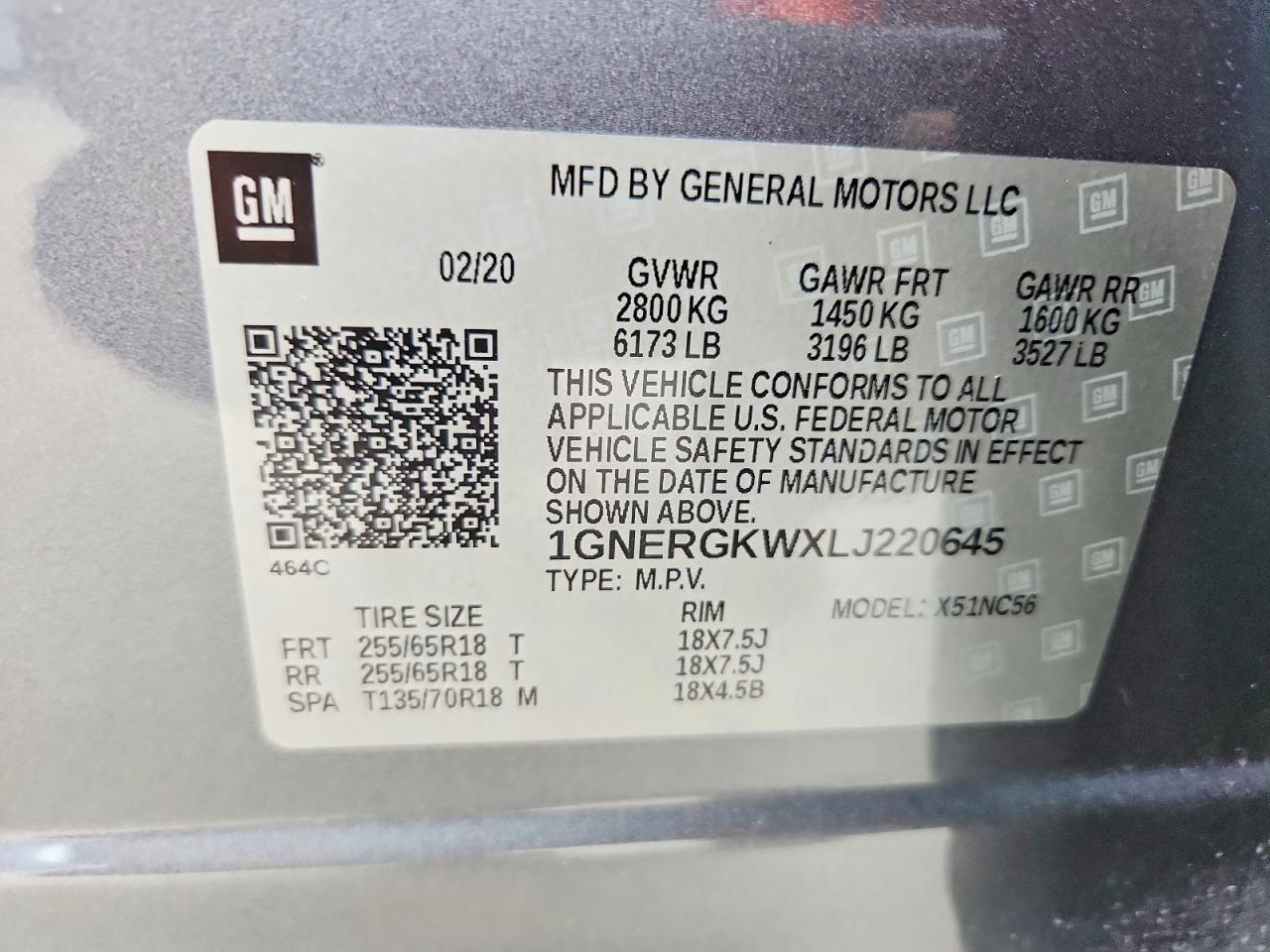 2020 CHEVROLET TRAVERSE