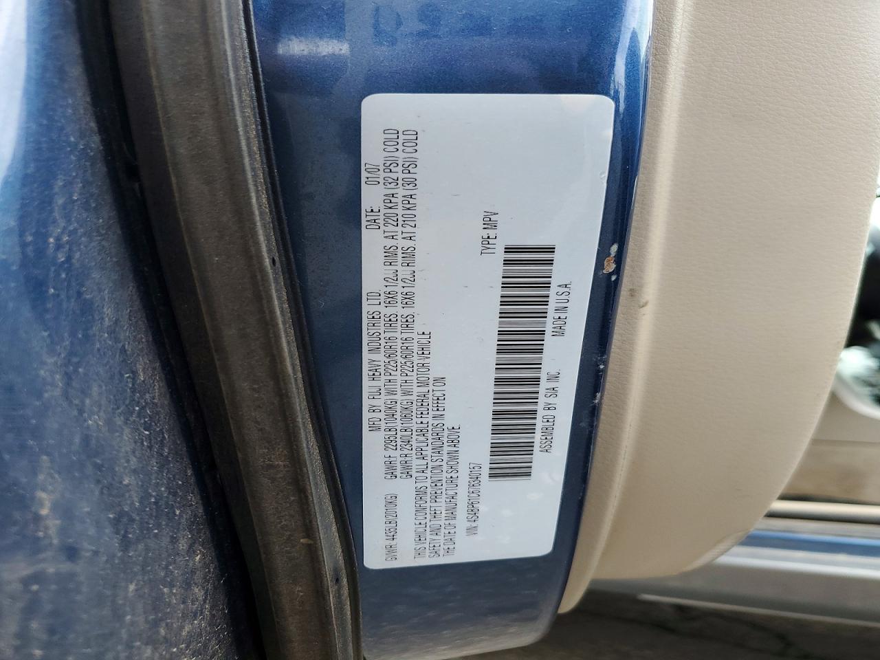 2007 SUBARU OUTBACK