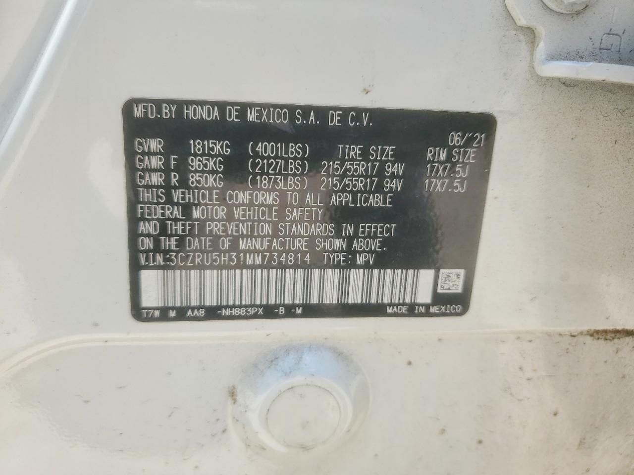2021 HONDA HR-V