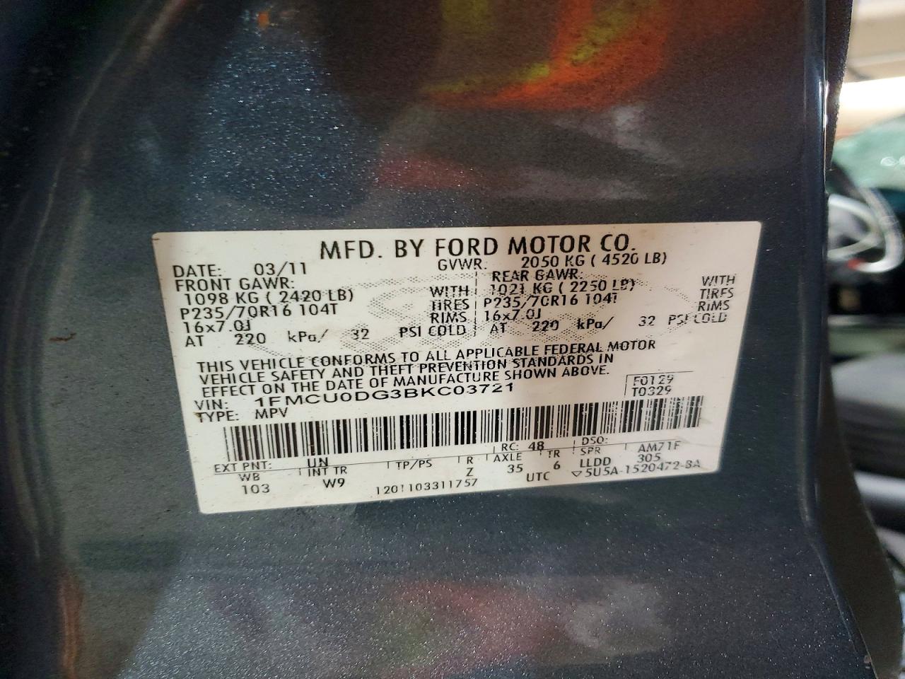 2011 FORD ESCAPE